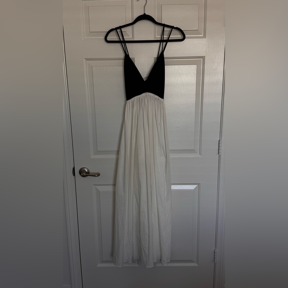 Zara Elegant Black and White Maxi Dress